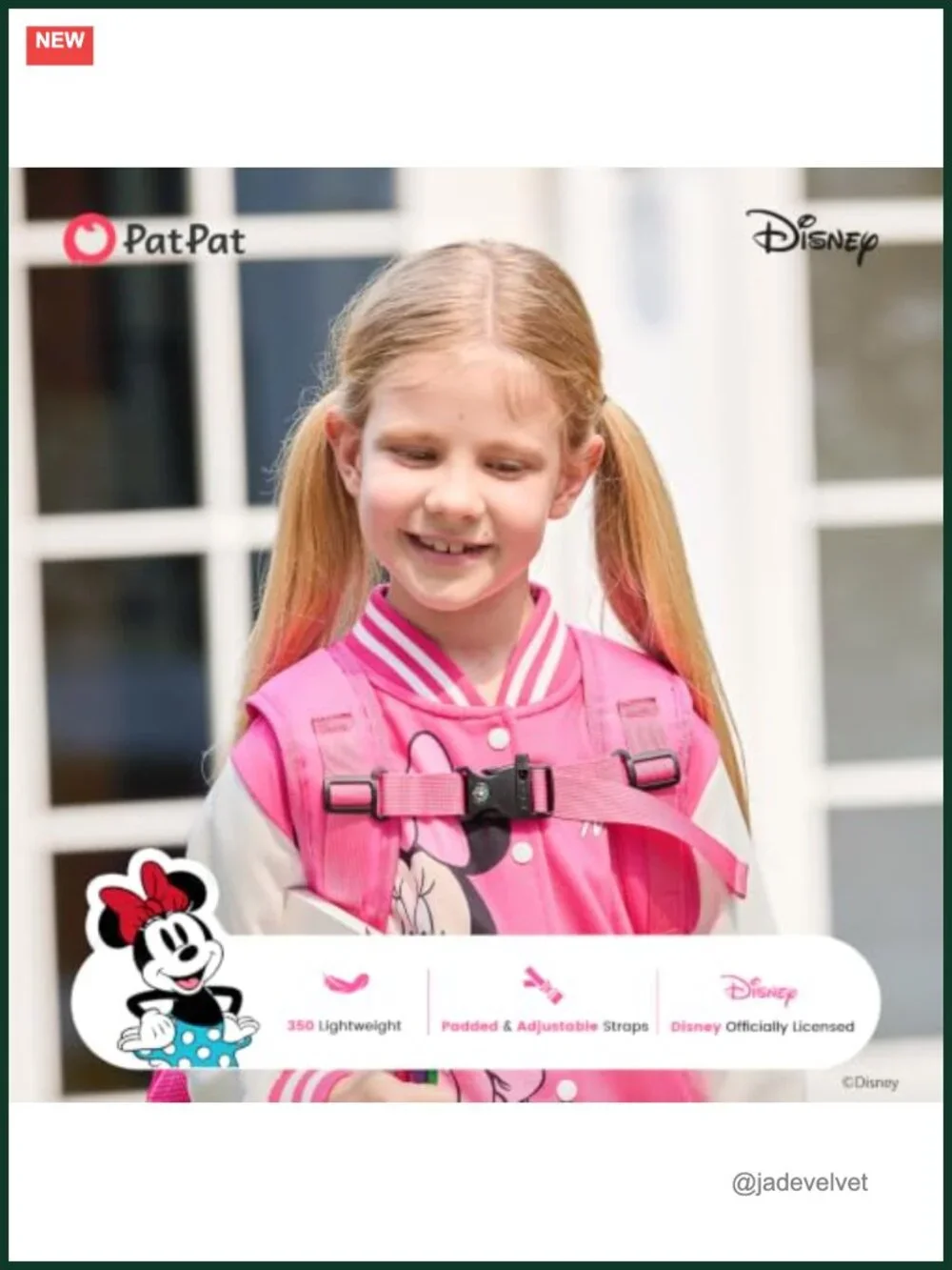 Minnie Mouse Girls Backpack, 12L, Glitter, Water-Stain-Tear-Resistant,
